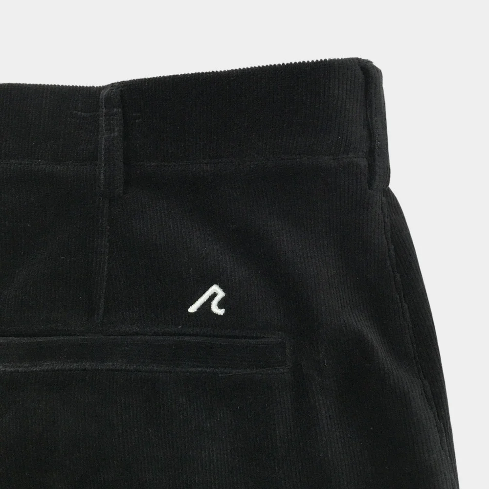 Redvanly Mens Black Velvet Corduroy Golf Pants Size 34 Large Slim Fit Stretch
